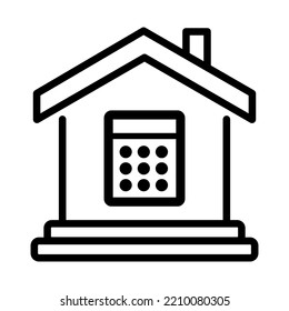 House calculator icon. House mortgage or residential insurance money calculation, Family budget, Real estate investment or home finance concept. Vector illustration.