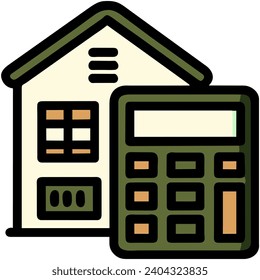 House and calculator. vektor icon illustation