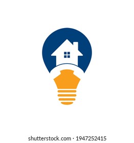 House Call bulb shape concept Logo Design template. Telephone house logo design Vector.	