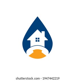 House Call drop shape concept Logo Design template. Telephone house logo design Vector.