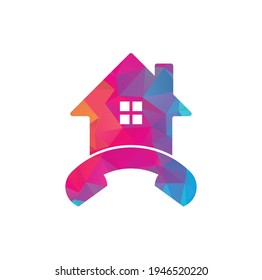 House Call Logo Design template. Telephone house logo design Vector.