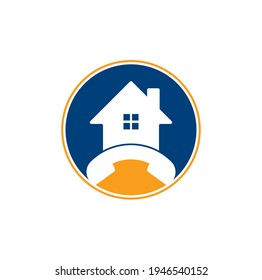 House Call Logo Design template. Telephone house logo design Vector.