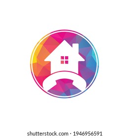 Plantilla de diseño del logotipo de la llamada a casa. Diseño del logotipo de la casa telefónica Vector.