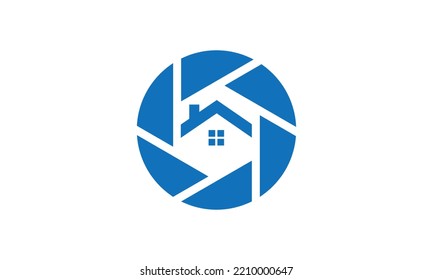 House Camera Logo Icon Design Vector Image