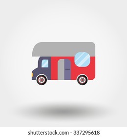 House for Camping. Travel Trailer. Icon for web and mobile application. Vector illustration on a white background. Flat design style.