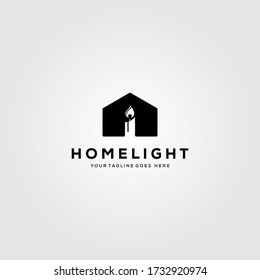 house of candle logo vector illustration design