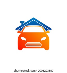 Plantilla vectorial del logotipo del automóvil de la casa, conceptos de diseño del logotipo del coche creativo