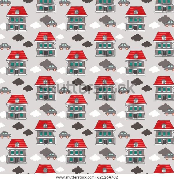 House and car pattern\
design concept