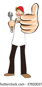 House and Car Service man business cartoon symbol and logo acting design illustration for your advertise