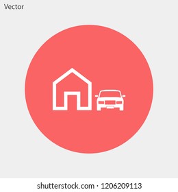 house with car  vector icon eps 10
