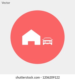 house with car  vector icon eps 10