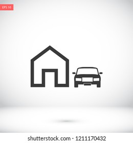 house with car  vector icon eps 10