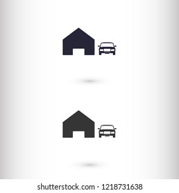 house with car  vector icon eps 10