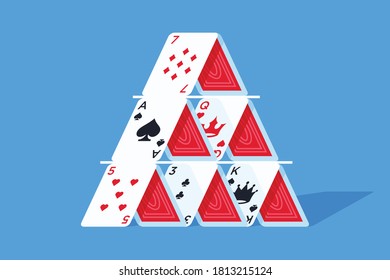 House Of Cards Pyramid Tower Illustration