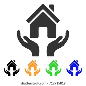 House Care Hands icon. Vector illustration style is a flat iconic house care hands symbol with black, gray, green, blue, yellow color versions. Designed for web and software interfaces.