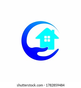 Diseño vectorial del logotipo House Care, plantilla del logotipo de la casa.