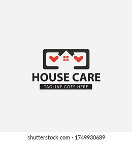 House care logo. Home love icon. Vector illustration