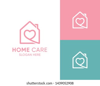 Love House Logo Design Sweet Home Stock Vector (Royalty Free) 1901177197