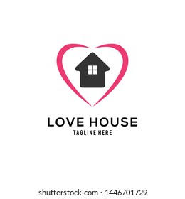House Care Love Logo Template Design Vector, Emblem, Design Concept, Creative Symbol, Icon