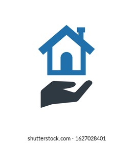 House care vector icon in blue gray color