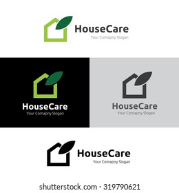 House Care,house Logo,home Logo,eco,green,vector Logo Template