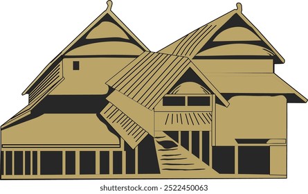 House Cartoon Digital Drawn Illustration