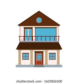 House Cartoon flat vector building