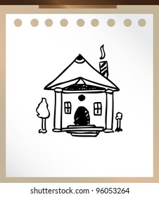 house cartoon hand drawn doodle