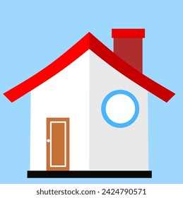 house cartoon illustration, flat vector illustration