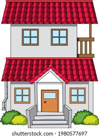 House in cartoon style isolated illustration