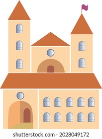 ilustración vectorial de la torre del castillo de casa