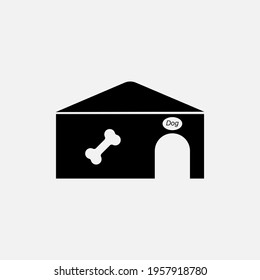 House for cat and dog. Pet care logo with home icon. Vector illustration.