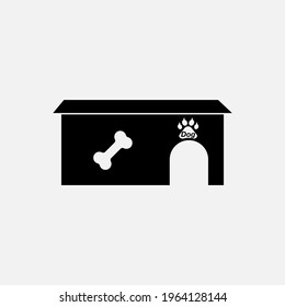 House for cat and dog. Pet care logo with home icon. Vector illustration.