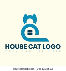 House Cat Logo Design Template