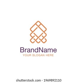 House with Celtic Knot Line Shapes  Logo Design Vector