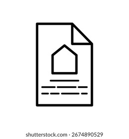 Icono del documento del certificado de la casa, estilo plano simple, Ilustración vectorial, símbolo, pictograma de la Plantilla del logotipo del diseño, para UI o UX aislado en blanco para el App móvil, editable