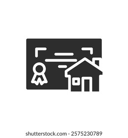 house certificate solid icon vector design good for web or mobile app