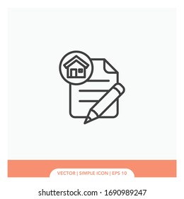 Símbolo de certificado de casa Icono Ilustración vectorial