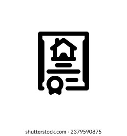 icono de vector certificado por casa. estilo de contorno de iconos de bienes raíces. uso perfecto para logotipo, presentación, sitio web y más. estilo de línea de diseño de iconos simple