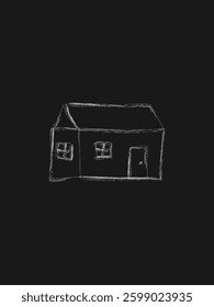 House chalk doodle, Flat Icon
