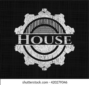 House with chalkboard texture