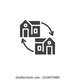 House change vector icon. filled flat sign for mobile concept and web design. Home replace glyph icon. Symbol, logo illustration. Vector graphics