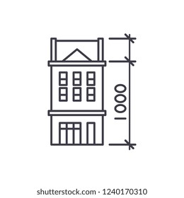 House characteristics line icon concept. House characteristics vector linear illustration, symbol, sign