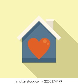 House charity icon flat vector. Web help. People support