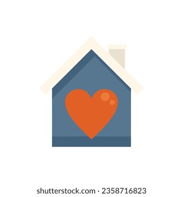 Icono de la caridad en casa vector plano. Ayuda Web. La gente apoya aislados