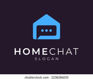 House Chat Home Message Building Talk Housing Speech Chatting Speak Bubble App Vector Logo Design