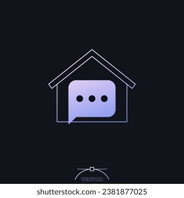 house chat vector icon with a gradient