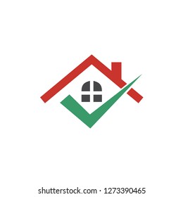 House With Check Icon Logo Vector
