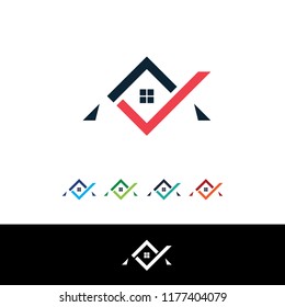 House Check List Logo with window Real estate Illustration Design Template, Suitable for Creative Industries, Technology, Multimedia, Education, Shops and related businesses.