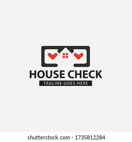 House check logo design template. Home tick icon. Vector illustration